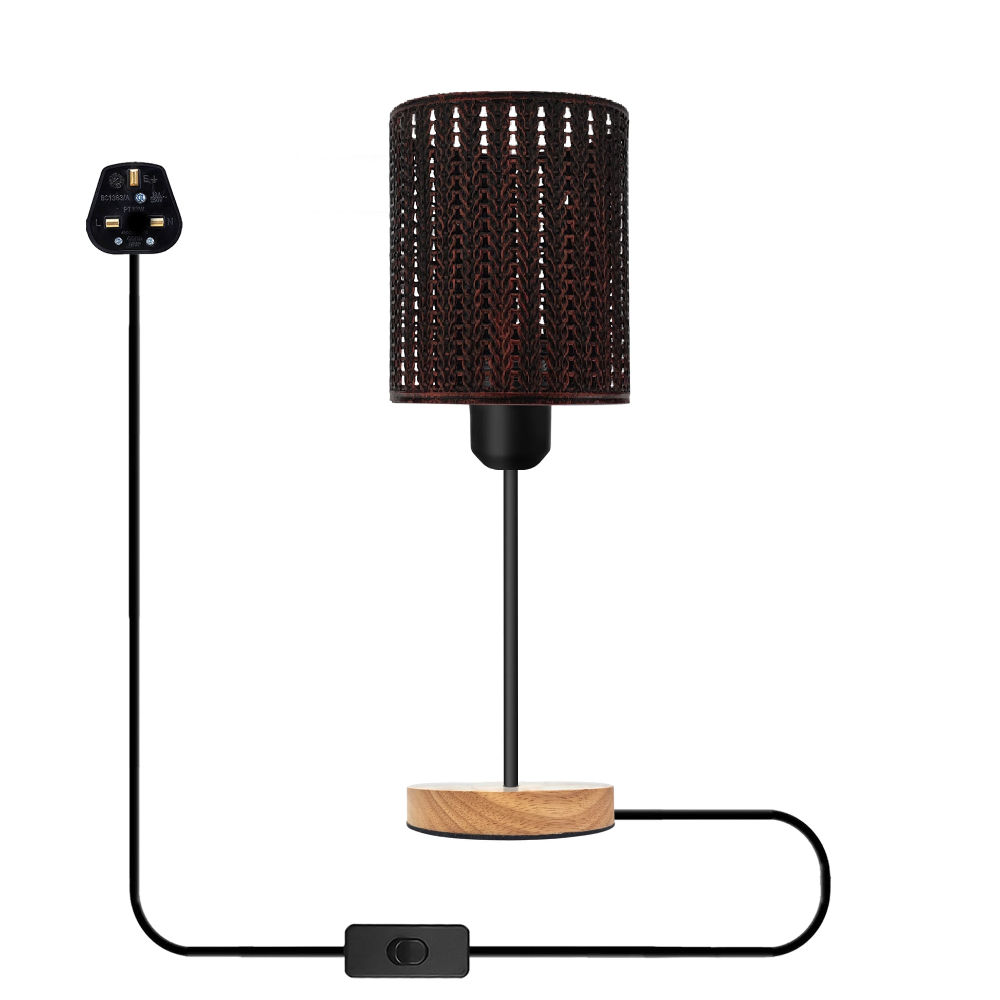 Wood stand Plug in Table Lamp For Desk