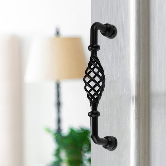 Kitchen Cabinet 96mm Handle Vintage Black Bird Cage Cupboard Pull ~2415