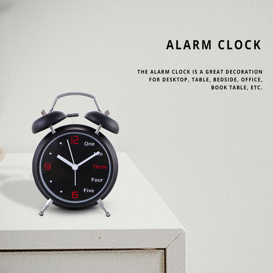 Classic Black Bell Alarm Clock-bedside alarm clock