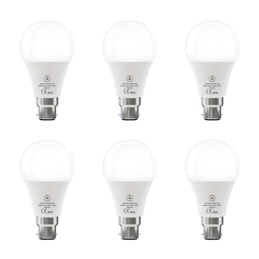 Pack 6 LED E27/B22 Non Dimmable 5W-22W Cool White 6400K Bulb(Energy Saving)~6294