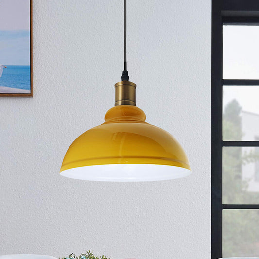 Vintage Industrial Metal Ceiling Pendant Light with Dome Lampshade ~1292