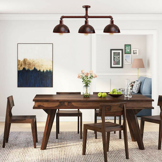 3 Pendant Pipe Light Vintage Industrial Suspended Arm 3 Head Ceiling Lamp E27 ~3596