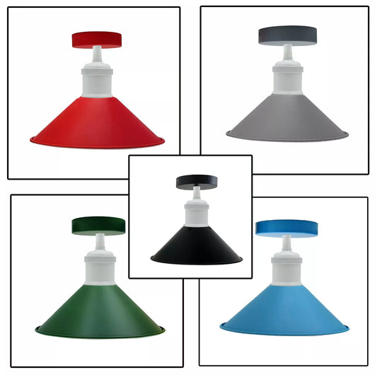 Vintage Flush Mount Metal Cone Industrial pendant ceiling light ~5656