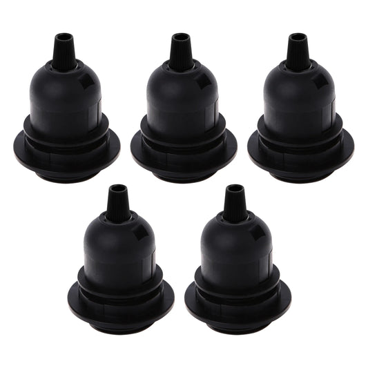 5Pack E27 Light Bulb,Pendant Socket Holder Screw Black Plastic Lamp holder ~4374