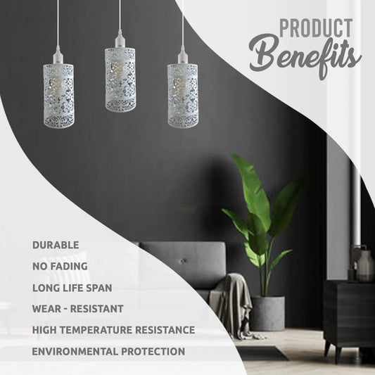 Industrial Pendant Lighting, Adjustable E27 Metal Cage Hanging Light Fixtures~4319