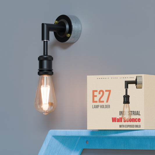 Conduit pipe Wall light Industrial Edison E27 Lamp Holder Fitting-5588