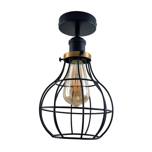 Lámpara de techo empotrada de metal estilo loft industrial vintage ~5649
