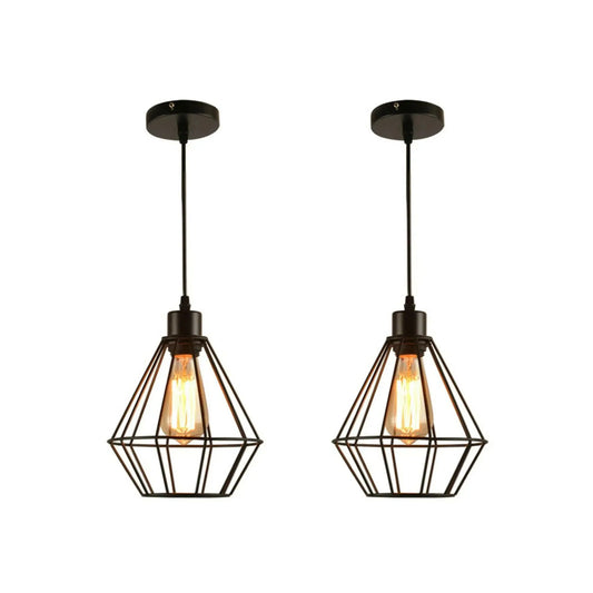 Industrial Metal E27 Bulb Guard Wire Cage Ceiling Pendant Light~5654
