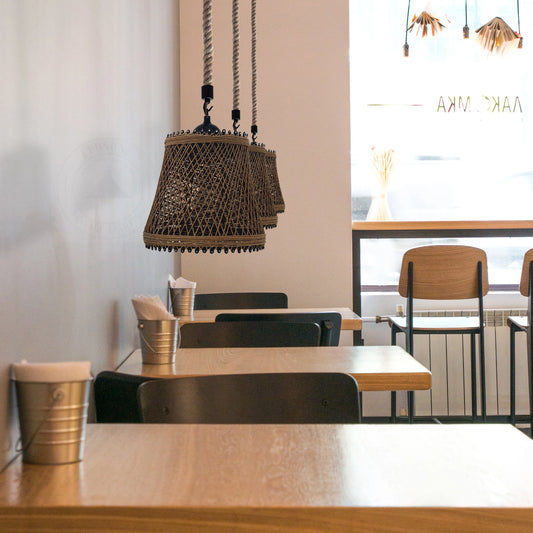 Lámpara colgante de techo de metal estilo loft con pantalla de jaula ~5047