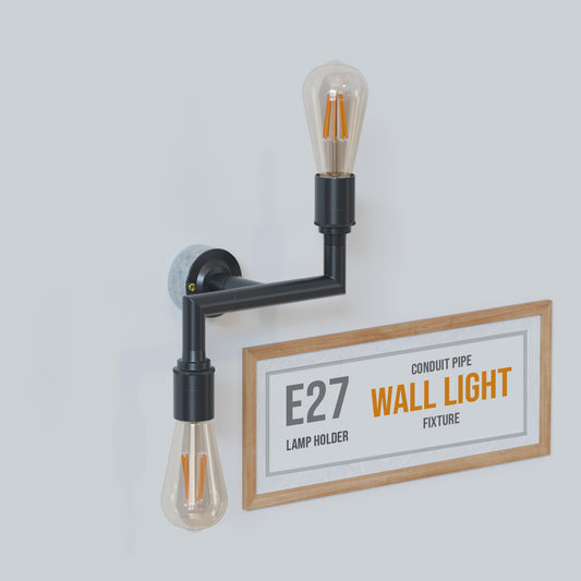 Conduit Pipe 2way Light Wall Lamp kit