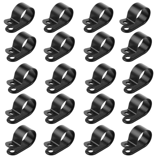 Black Plastic P Clips Clamp Fasteners for Cable Conduit ~ 5997
