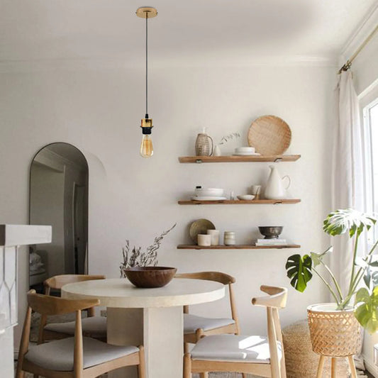 2-pack Franse gouden hanglamp, E27-lamphouder, hanglamp, PVC-kabel ~ 4232