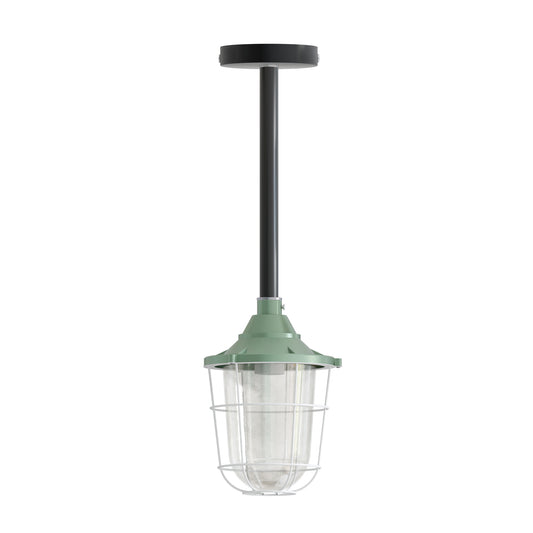 Industrial pipe ceiling pendant light kit with Conduit Fisherman Cage ~ 6114