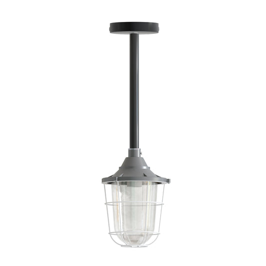 Industrial pipe ceiling pendant light kit with Conduit Fisherman Cage ~ 6114