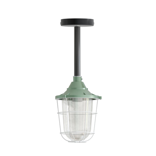Industrial pipe ceiling pendant light kit with Conduit Fisherman Cage ~ 6114