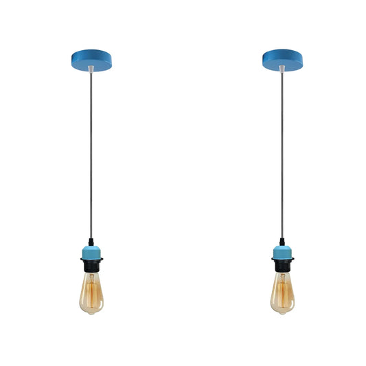Blue Adjustable 2 pcs E27 Pendant light holder