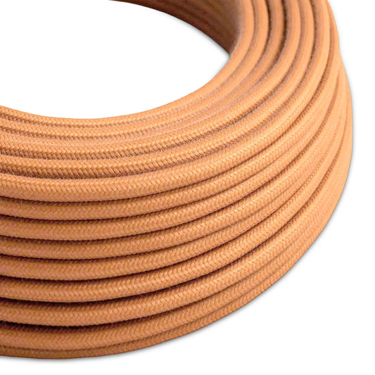 1M/5M/10M 3 Core Round Fabric Cable Light Brown Cable 0.75mm UK~3059