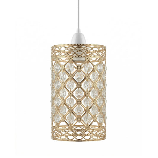Moroccan Pendant Light Shade β French Gold Crystal E27 ~6768
