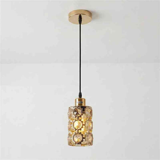 Crystal Pendant Light French Gold E27 Hanging Lamp ~6788