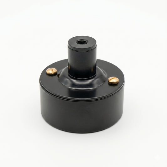 20mm Conduit Ceiling Rose Kit Black Metal Back Box Fitting ~6872