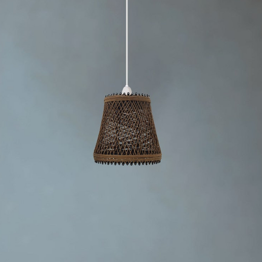 Lámpara creativa de ratán tejido con placa reductora gratuita (1970)