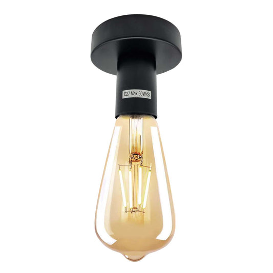 Portalámparas de techo empotrable de metal industrial vintage - Casquillo ES E27 ~5577