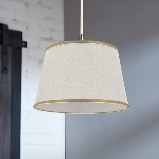 Modern Linen Coolie Shape Ceiling Lampshade for Bedroom Office ~ 5496