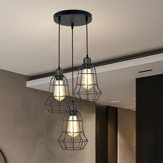 Vintage Cage Pendant Light Shade Chandelier Pendant Ceiling Lights UK~2023