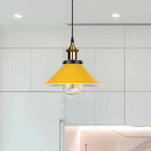 Lámpara colgante de techo vintage E27 con pantalla industrial y portalámparas ~2062