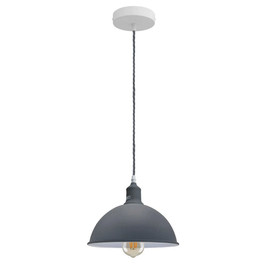 30cm Gray Metal Dome Pendant Light~4487