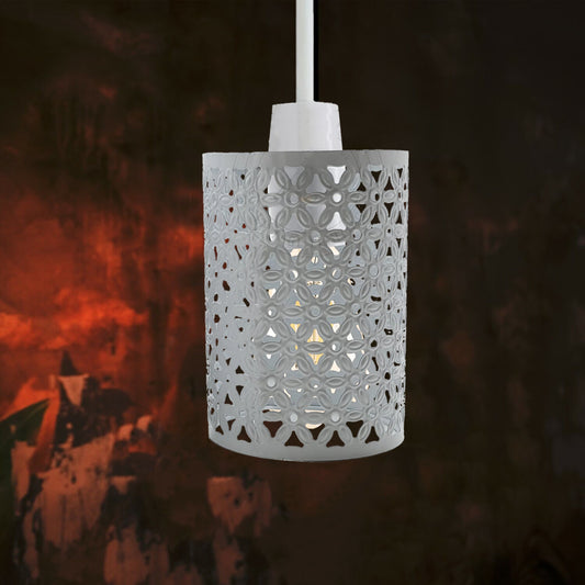 Lampshade Cage Retro Modern Industrial Ceiling Light Pendant Lamp - White