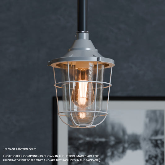 Lámpara de pared de entrada con pantalla de tubo de conducto enjaulado de estilo pescador de 19 mm y vidrio - 5570