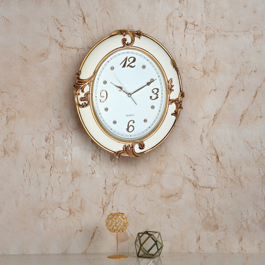 Oval Shape Vintage Antique Design Battery Operated Clock~5183