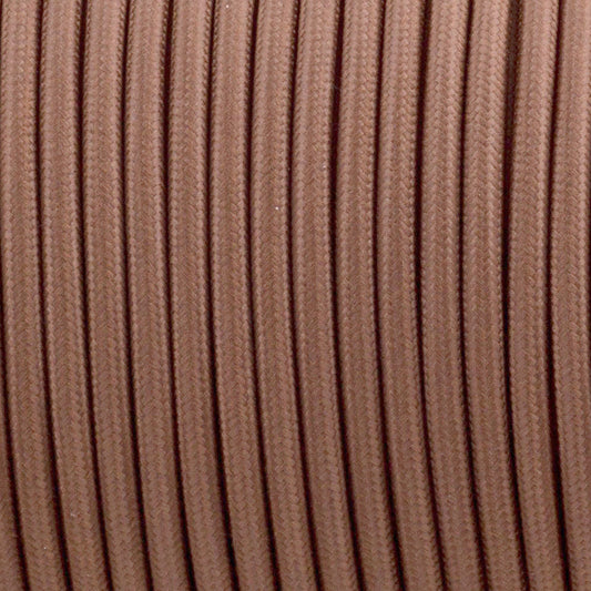 2 Core Brown Round Fabric Lighting Cable for Pendant Lights Flexible Brown Fabric Cord for Table Lamps