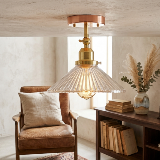 Vintage Retro Loft Glass Pendant Ceiling Light E27 Single Fitting~1382