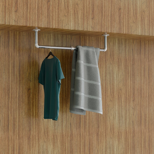 Pipe Towel Bar Wall Mounted Industrial Towel Holder for Bathroom Hanger ~6054