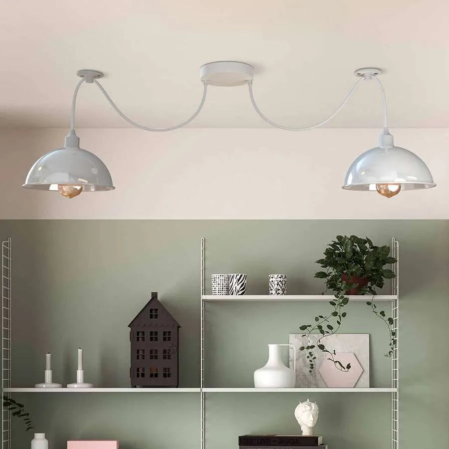 Two Shade Pendant Light Swag Cable Ceiling Pendant Light Ledsone