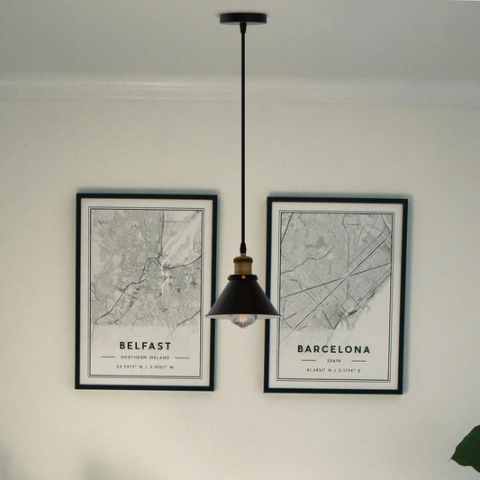 cone-shaped metal pendant light