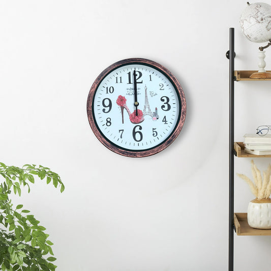 Shabby Chic Wooden Wall Clock Round Analog ~5477