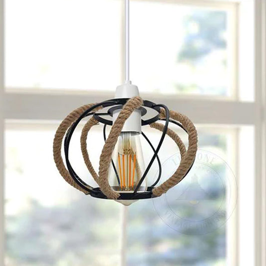 Hemp covered metal lampshade.JPG