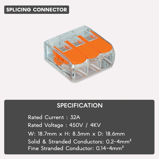 LEDSone Industrial Vintage 3 Way Wire Splicing Connectors ~2422