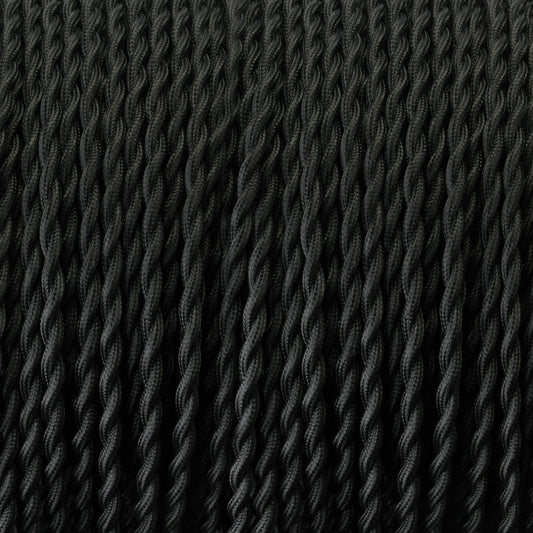 Cable eléctrico trenzado de 3 núcleos, negro, de 1 m, 5 m y 10 m, recubierto de tela de 0,75 mm² a 1152 mm².