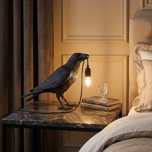 Crow Table Lamp with Free E27 Bulb ~4780