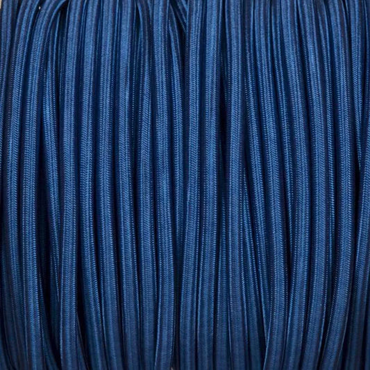 5m 3 core Round Vintage Braided Fabric Dark Blue Cable Flex 0.75mm~4559