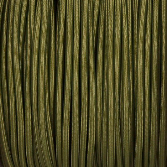 10m 3 core Round Vintage Braided Fabric Army Green Cable Flex 0.75mm~4556