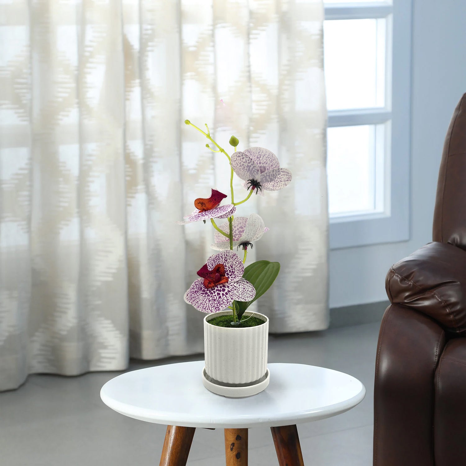  Vase Orchid with Leaf Plant,Dining table decorating