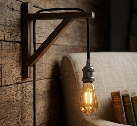 E27 Plug-In Pendant Lamp Kit with Dimmer Switch -Vintage Braided Fabric Flex ~2177