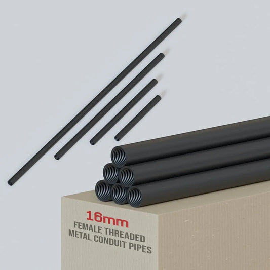 16mm Diameter Round Seamless Steel Black Conduit Pipe Female Thread-5616