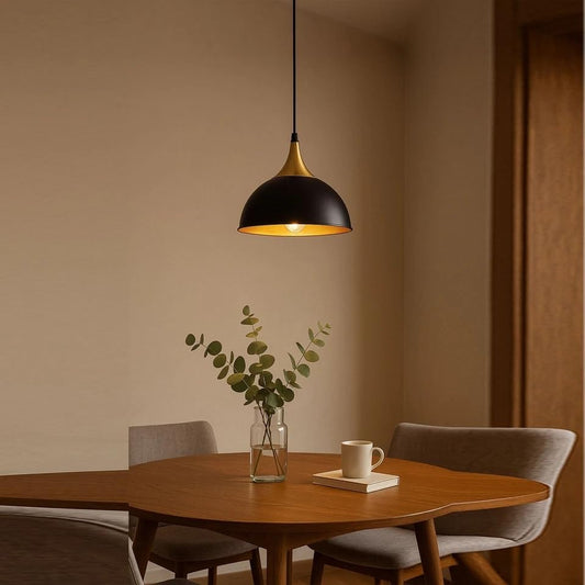 E27 Metal Pendant Light 21cm Dome Dimmable ~6265