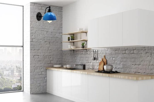 Industriële vintage Retro Blauwe Wandlampen E27 UK Houders~3700